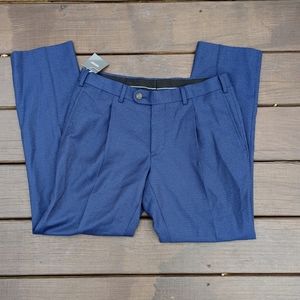 NWT Indochino Blue Pinstripe Pleated Dress Pants